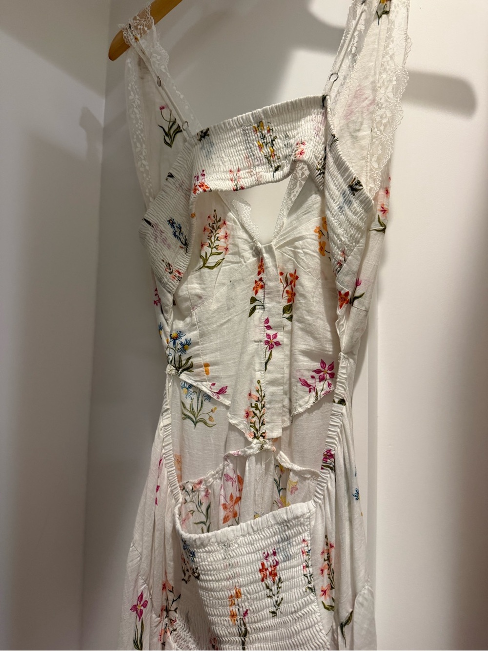 White Floral Button-Front Sundress - Picture 2 of 4